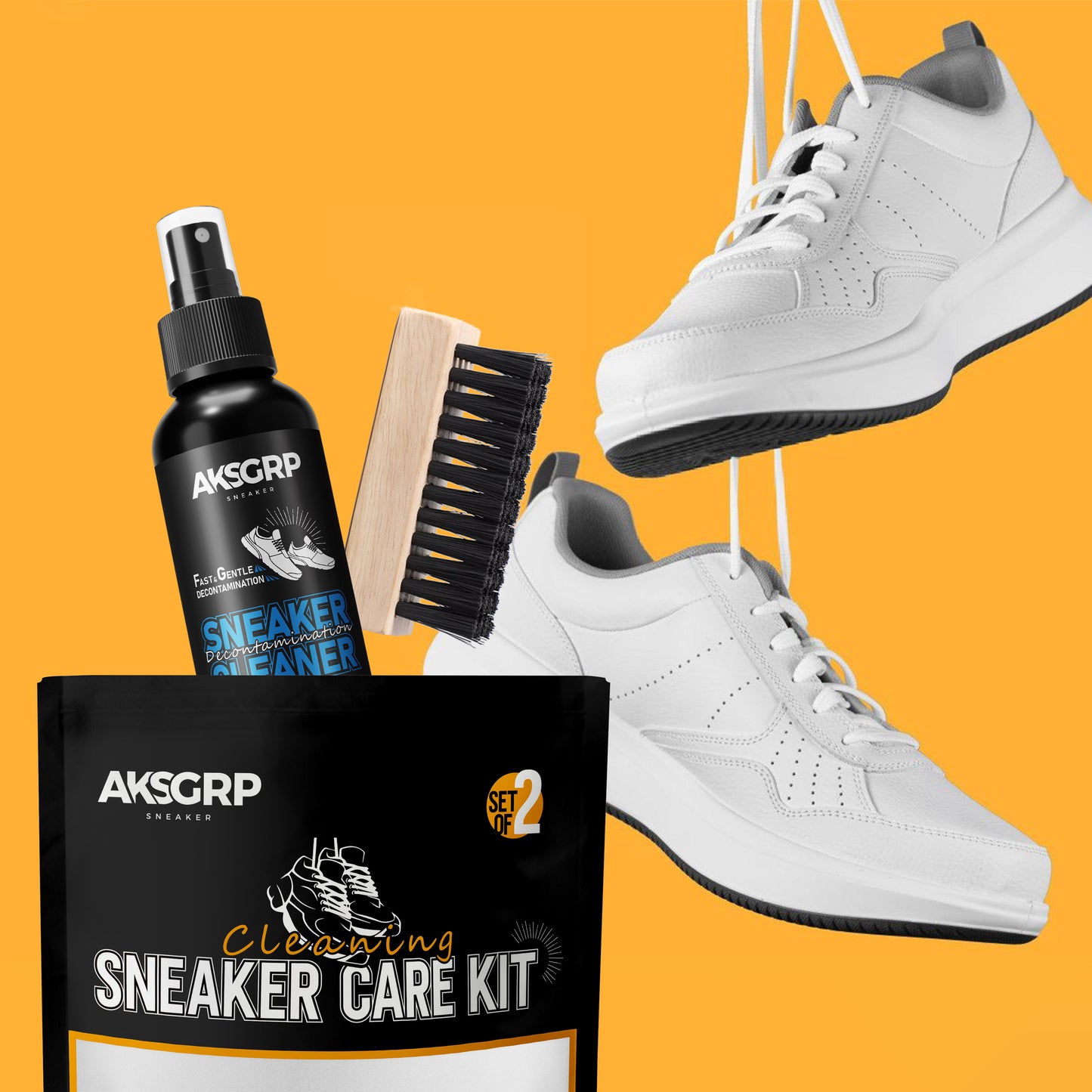 Sneaker Cleaning Kit (2 Piece Set - Brush - Plastic Bag Packaging) [Cleaning/Brush]