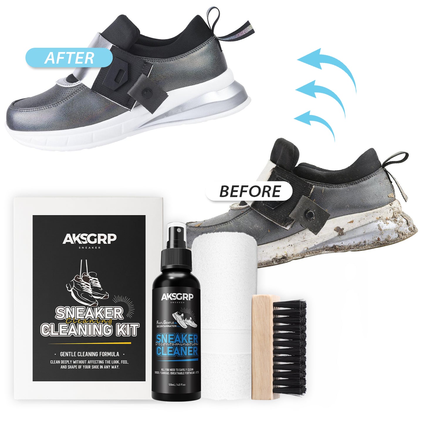 Sneaker Cleaning Kit (3 Piece Set) [Cleaning/Towel/Brush]