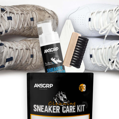 Sneaker Cleaning Kit (3 Piece Set - Foam Cleaner - Bag Packaging) [Foam Cleaning/Brush/Towel]