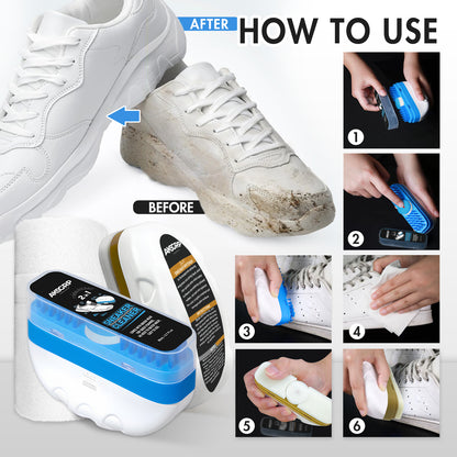 Sneaker Care Kit (3 Piece Set - Cleaning - Whitening - Box Packaging) [Easy Brush/One-Brush White/Towel]